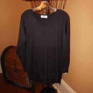 Ladies Zenana Tunic Sweater - Size M ~ Charcoal Gray~ Long Sleeve
